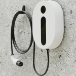 EV charger mounted on concrete wall